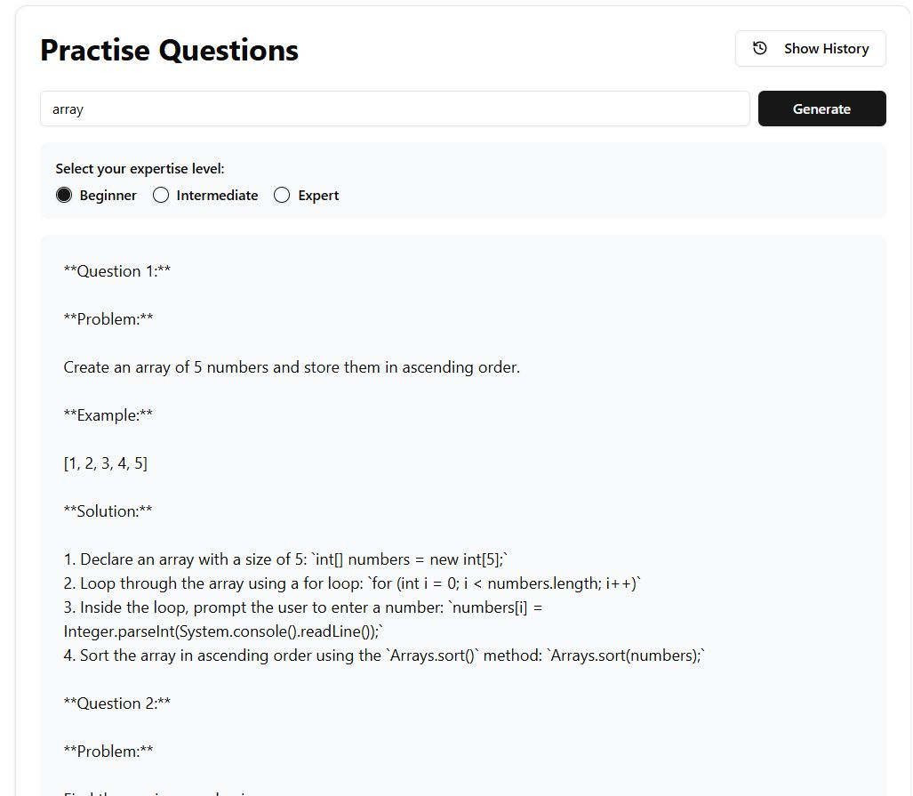 Practise Question project screenshot